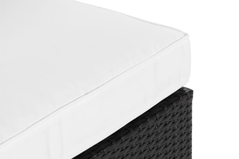 Bahamas Vänstermodul utomhus 140 cm i konstrotting - Svart / Vita dynor - Utemöbler - Övrigt utemöbler - Modulsoffa utomhus - Vänstermodul utesoffa