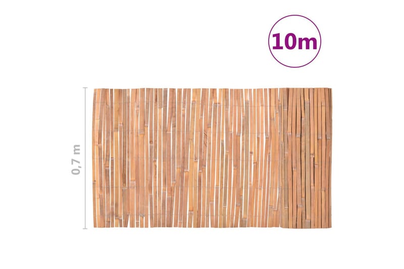 Bambustaket 1000x70 cm - Brun - Utemöbler - Övrigt utemöbler - Tillbehör - Staket & grindar