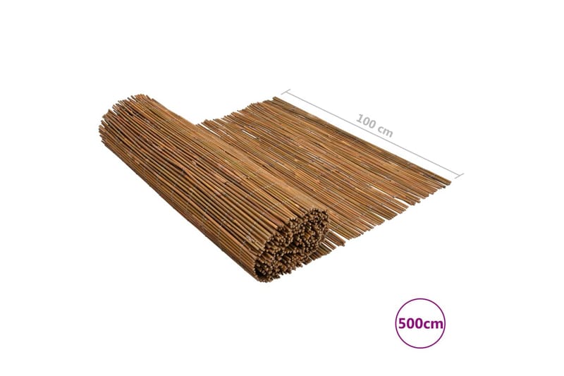 Bambustaket 500x100 cm - Brun - Utemöbler - Övrigt utemöbler - Tillbehör - Staket & grindar