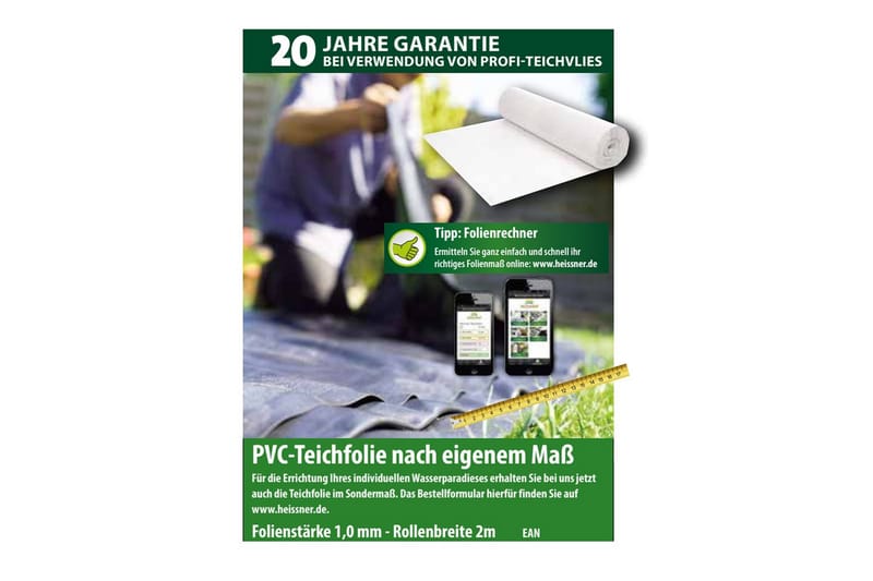 Dammduk Heissner PVC 1 mm, 4 x 6 m (24 kvm) - 1 mm, 4 x 6 m (24 kvm) - Utemöbler - Övrigt utemöbler - Tillbehör - Övriga trädgårdstillbehör