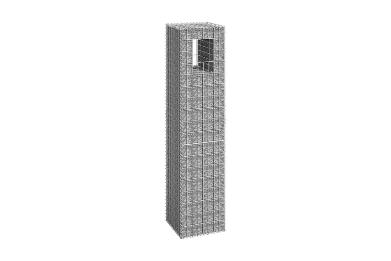 Gabionkorg stolpform 40x40x180 cm järn - Silver - Staket & grindar