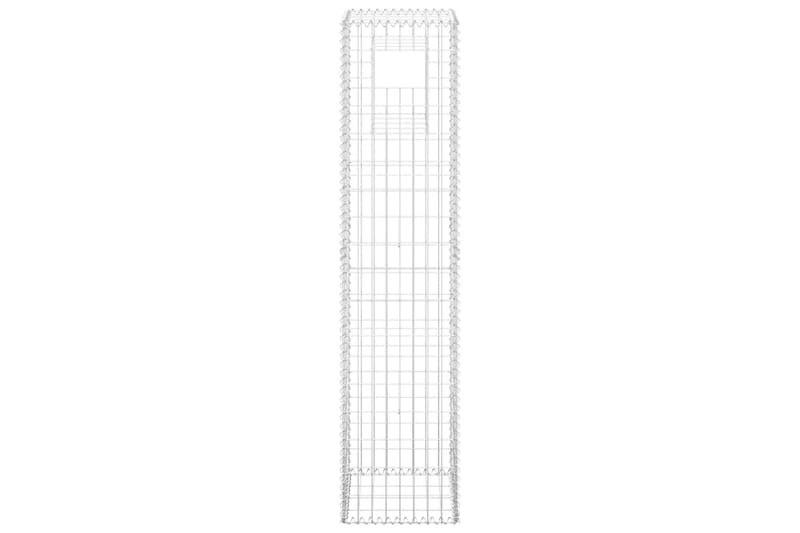 Gabionkorg stolpform 40x40x180 cm järn - Silver - Utemöbler - Övrigt utemöbler - Tillbehör - Staket & grindar