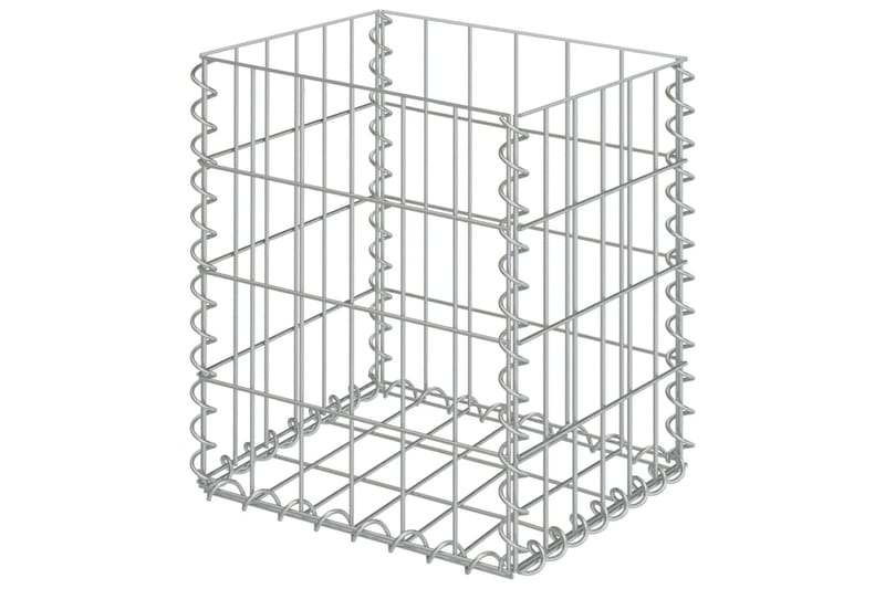 Gabionkorgar 2 st galvaniserat stål 30x30x40 cm - Silver - Utemöbler - Övrigt utemöbler - Tillbehör - Staket & grindar
