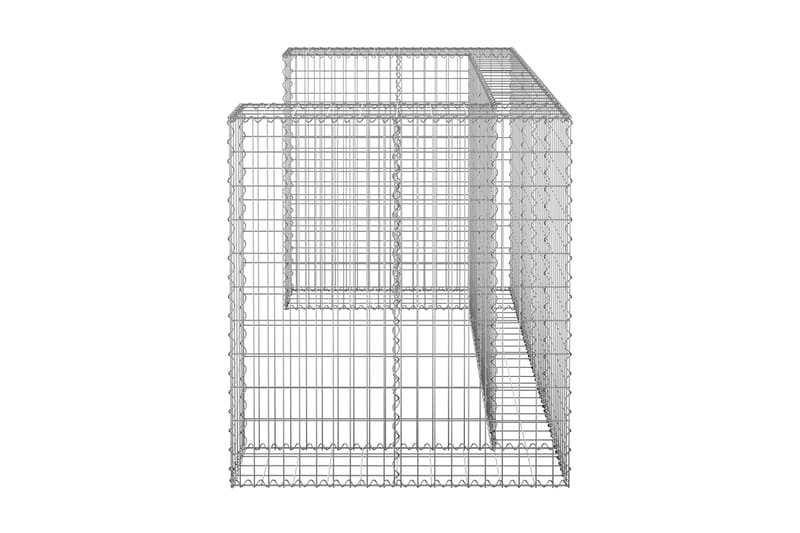 Gabionmur för soptunnor galvaniserat stål 180x100x110 cm - Silver - Utemöbler - Övrigt utemöbler - Tillbehör - Staket & grindar