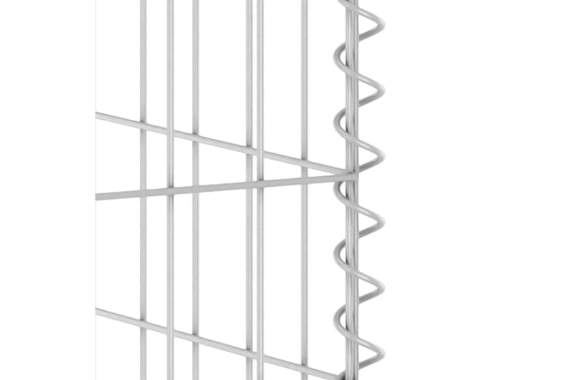 Gabionmur för soptunnor galvaniserat stål 180x100x110 cm - Silver - Staket & grindar