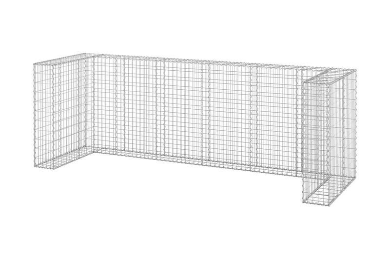 Gabionmur för soptunnor galvaniserat stål 320x100x110 cm - Silver - Utemöbler - Övrigt utemöbler - Tillbehör - Staket & grindar