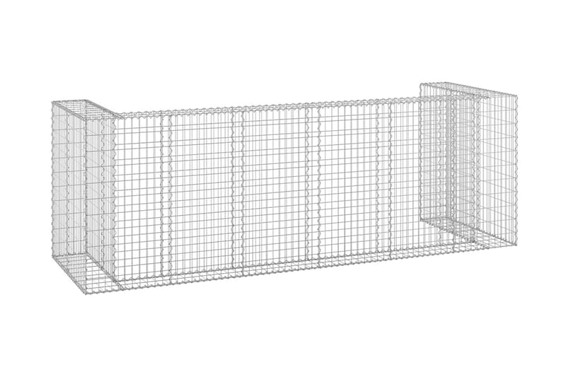 Gabionmur för soptunnor galvaniserat stål 320x100x110 cm - Silver - Utemöbler - Övrigt utemöbler - Tillbehör - Staket & grindar