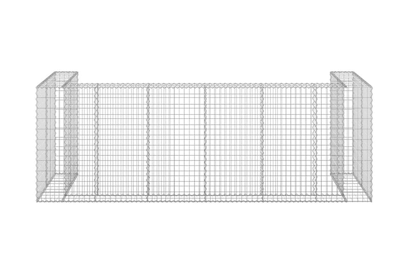 Gabionmur för soptunnor galvaniserat stål 320x100x110 cm - Silver - Utemöbler - Övrigt utemöbler - Tillbehör - Staket & grindar