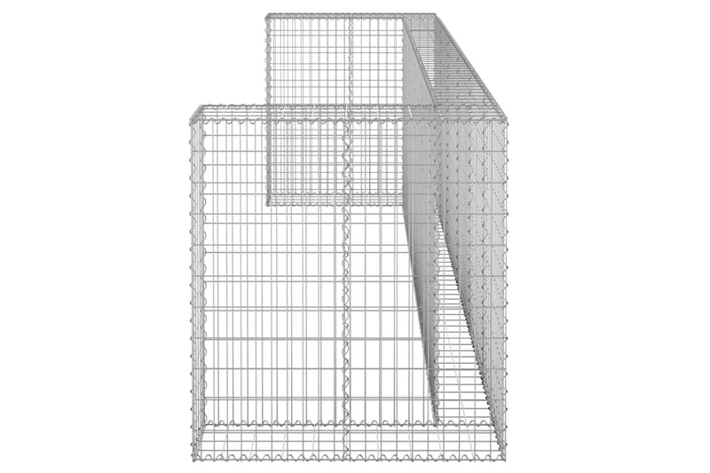 Gabionmur för soptunnor galvaniserat stål 320x100x110 cm - Silver - Utemöbler - Övrigt utemöbler - Tillbehör - Staket & grindar