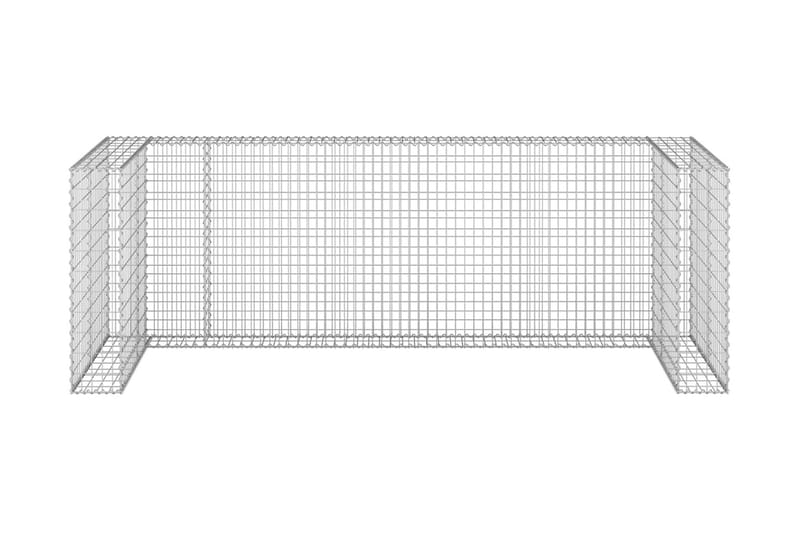 Gabionmur för soptunnor galvaniserat stål 320x100x110 cm - Silver - Utemöbler - Övrigt utemöbler - Tillbehör - Staket & grindar