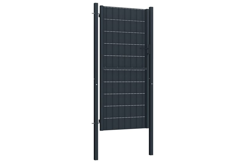 Grind PVC och stål 100x204 cm antracit - Grå - Staket & grindar
