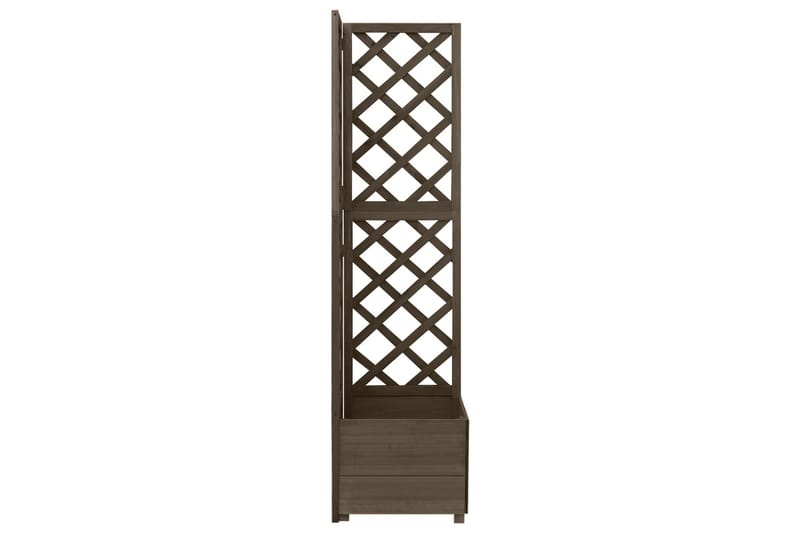 Hörnspaljé med odlingslåda grå 40x40x150 cm massivt granträ - Grå - Utemöbler - Övrigt utemöbler - Tillbehör - Övriga trädgårdstillbehör