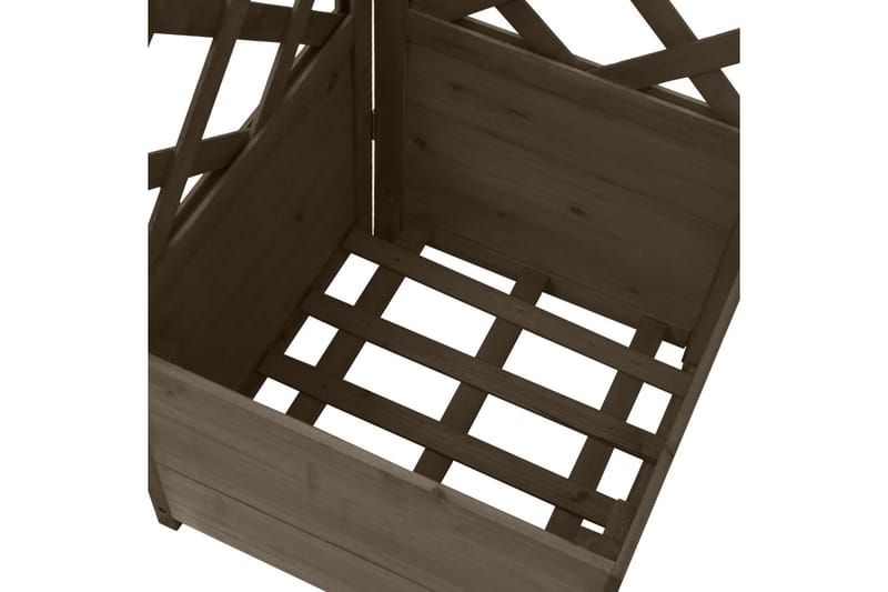 Hörnspaljé med odlingslåda grå 40x40x150 cm massivt granträ - Grå - Utemöbler - Övrigt utemöbler - Tillbehör - Övriga trädgårdstillbehör