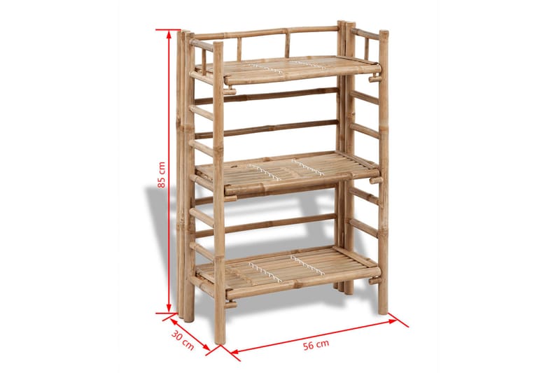 Blomhylla i bambu med 3 våningar - Brun - Växthylla & växttrappa - Hylla utomhus