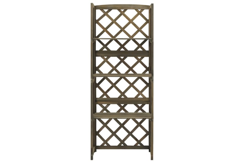 Spaljé med hyllor grå 55x30x140 cm massivt granträ - Grå - Utemöbler - Övrigt utemöbler - Tillbehör - Hylla utomhus