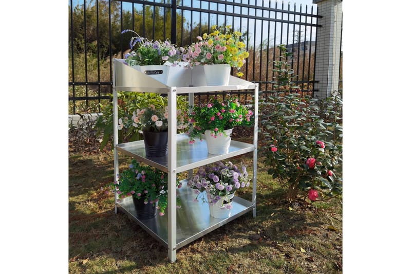 Växthushylla 56x56x92 cm - Silver - Utemöbler - Övrigt utemöbler - Tillbehör - Hylla utomhus