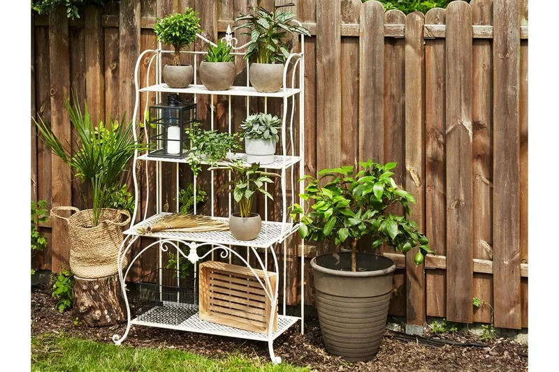 Växthylla 4 hyllor metall ljusbeige PAVONA - Beige - Utemöbler - Övrigt utemöbler - Tillbehör - Hylla utomhus