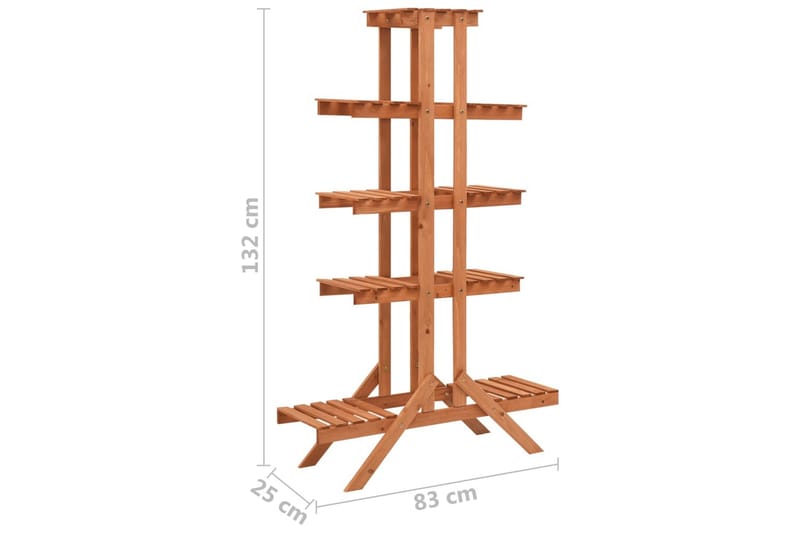 Växtställ 83x25x132 cm granträ - Orange - Utemöbler - Övrigt utemöbler - Tillbehör - Hylla utomhus