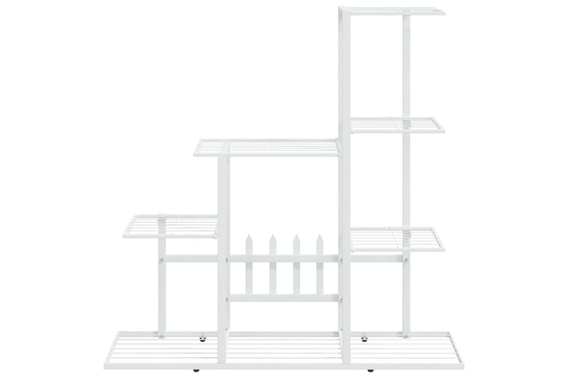 Växtställ 94,5x25x88 cm vit metall - Vit - Utemöbler - Övrigt utemöbler - Tillbehör - Hylla utomhus