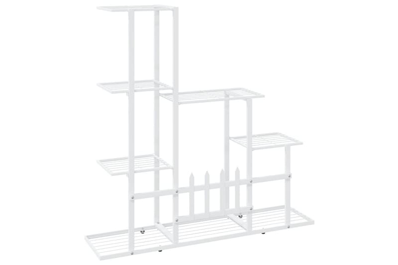 Växtställ 94,5x25x88 cm vit metall - Vit - Utemöbler - Övrigt utemöbler - Tillbehör - Hylla utomhus