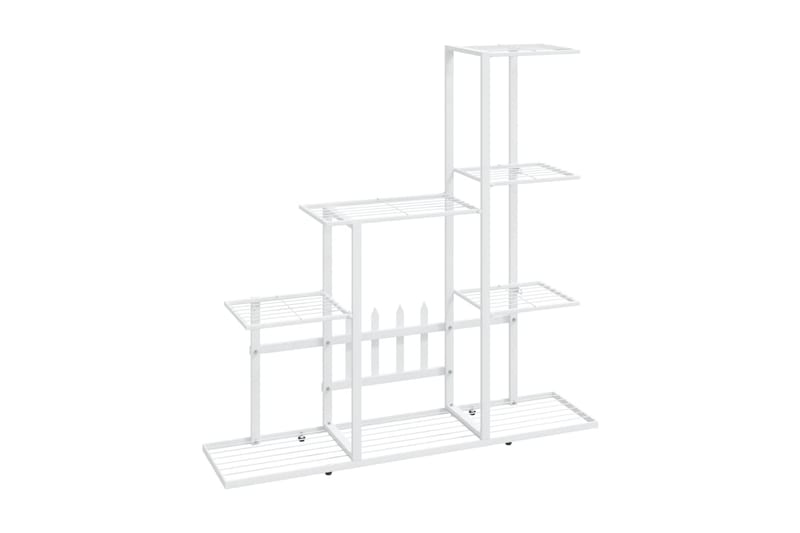 Växtställ 94,5x25x88 cm vit metall - Vit - Utemöbler - Övrigt utemöbler - Tillbehör - Hylla utomhus
