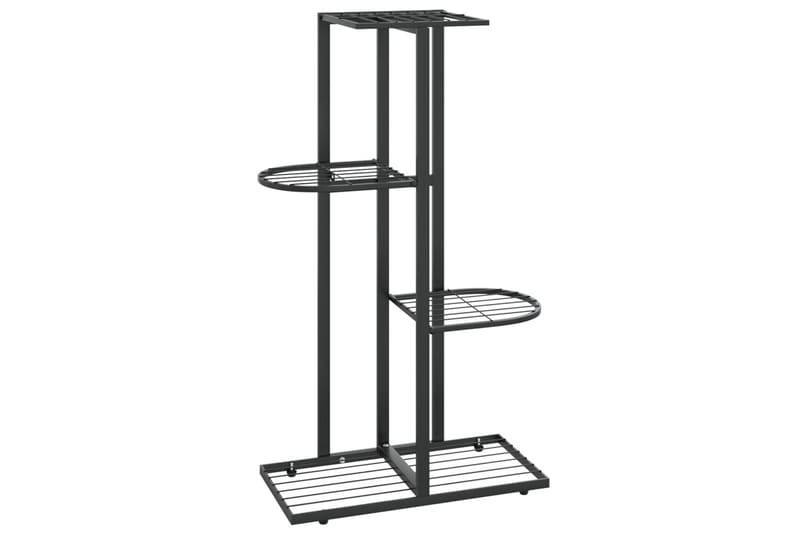 Växtställ med 4 hyllor 43x22x76 cm svart metall - Svart - Utemöbler - Övrigt utemöbler - Tillbehör - Hylla utomhus