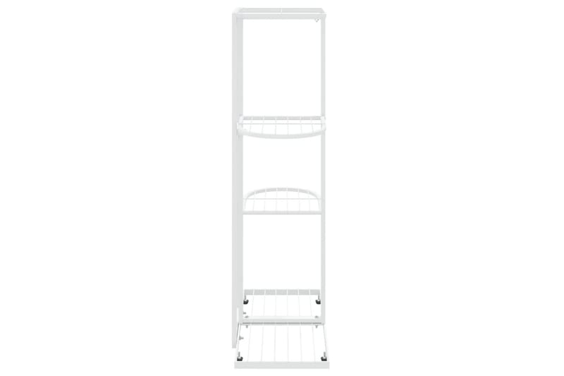Växtställ med 4 hyllor 43x22x76 cm vit metall - Vit - Utemöbler - Övrigt utemöbler - Tillbehör - Hylla utomhus