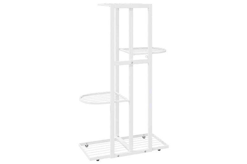 Växtställ med 4 hyllor 43x22x76 cm vit metall - Vit - Utemöbler - Övrigt utemöbler - Tillbehör - Hylla utomhus