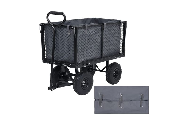 Innerfoder till trädgårdsvagn mörkgrå 86x46x41 cm tyg - Grå - Utemöbler - Övrigt utemöbler - Tillbehör - Övriga trädgårdstillbehör