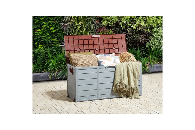 Låda Locarno Grå/brun - Grå/brun - Utemöbler - Dynförvaring & möbelskydd - Dynboxar & dynlådor