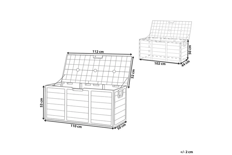 Låda Locarno Grå/grön - Grå/grön - Utemöbler - Dynförvaring & möbelskydd - Dynboxar & dynlådor