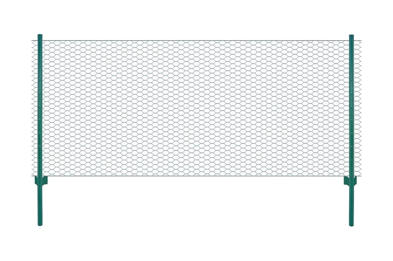 Nätstängsel med stolpar stål 25x0,75 m grön - Grön - Staket & grindar