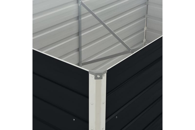 Odlingslåda 160x80x45 cm galvaniserat stål antracit - Grå - Övriga trädgårdstillbehör - Blomlåda
