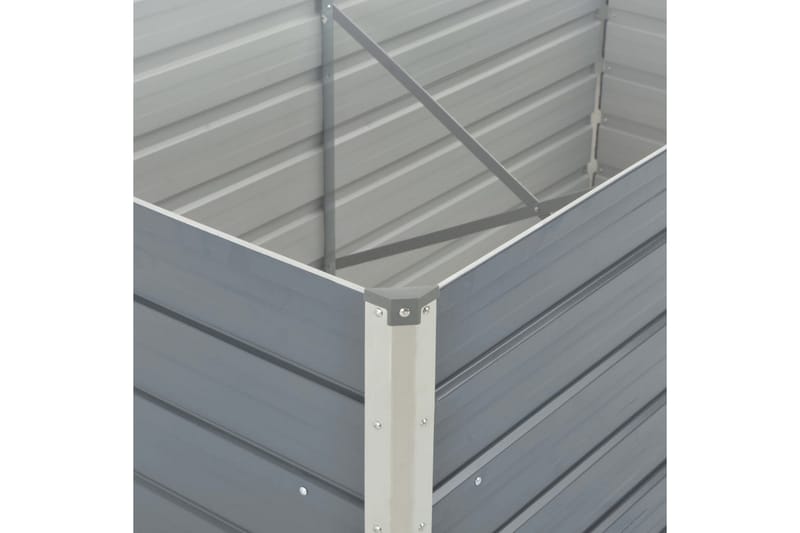 Odlingslåda 160x80x45 cm galvaniserat stål grå - Grå - Övriga trädgårdstillbehör - Blomlåda