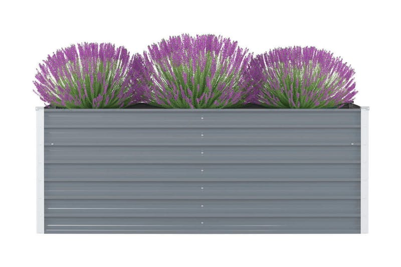 Odlingslåda 160x80x45 cm galvaniserat stål grå - Grå - Övriga trädgårdstillbehör - Blomlåda