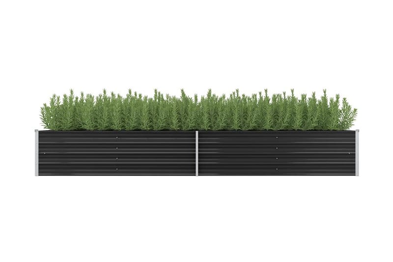 Odlingslåda upphöjd antracit 320x80x45 cm galvaniserat stål - Blomlåda - Övriga trädgårdstillbehör