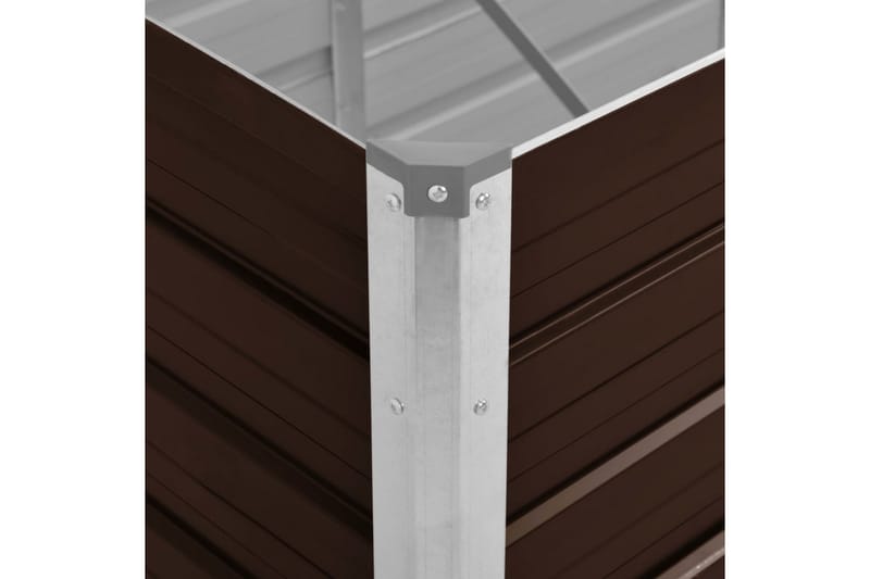 Odlingslåda upphöjd brun 100x40x77 cm galvaniserat stål - Brun - Övriga trädgårdstillbehör - Blomlåda