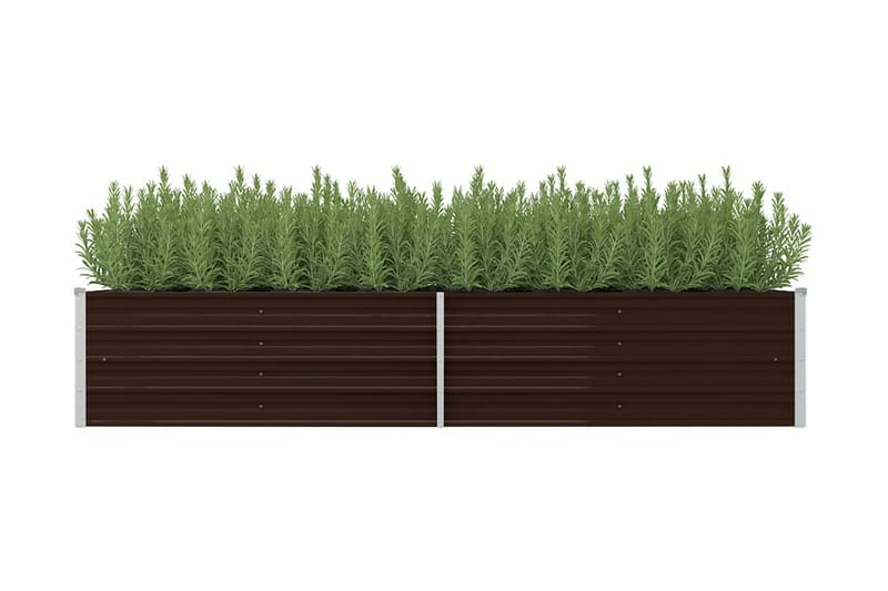 Odlingslåda upphöjd brun 240x80x45 cm galvaniserat stål - Brun - Övriga trädgårdstillbehör - Blomlåda