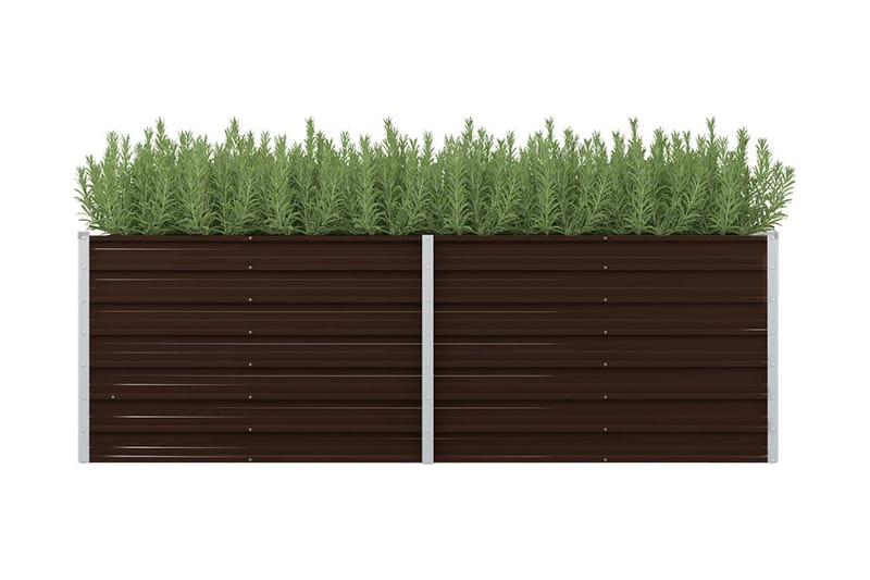 Odlingslåda upphöjd brun 240x80x77 cm galvaniserat stål - Brun - Övriga trädgårdstillbehör - Blomlåda