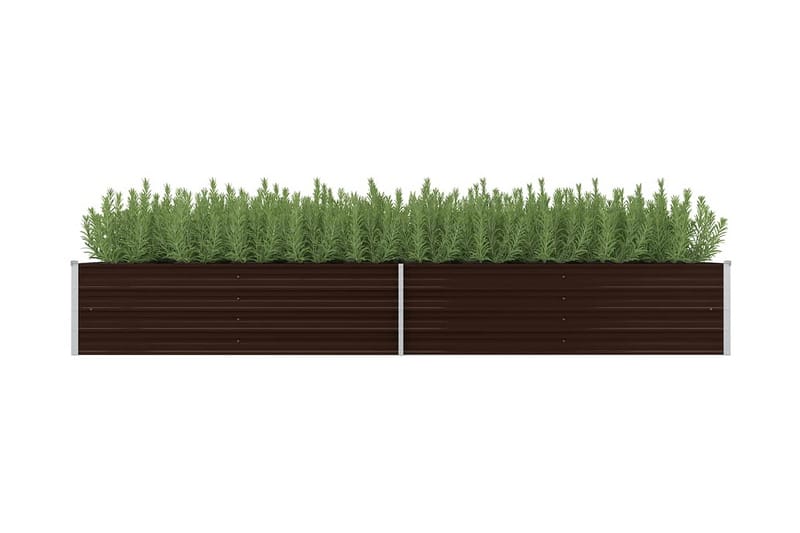 Odlingslåda upphöjd brun 320x80x45 cm galvaniserat stål - Brun - Övriga trädgårdstillbehör - Blomlåda