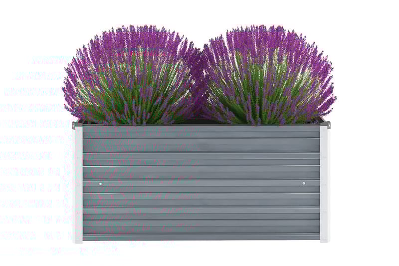 Odlingslåda upphöjd galvaniserat stål 100x40x45 cm grå - Grå - Blomlåda - Övriga trädgårdstillbehör