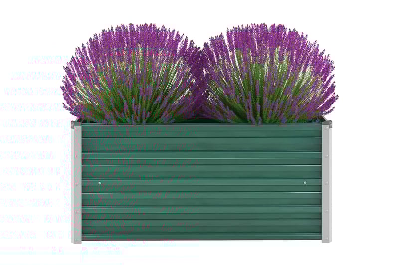 Odlingslåda upphöjd galvaniserat stål 100x40x45 cm grön - Grön - Blomlåda - Övriga trädgårdstillbehör