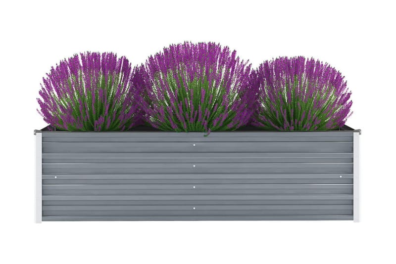 Odlingslåda upphöjd galvaniserat stål 160x40x45 cm grå - Grå - Blomlåda - Övriga trädgårdstillbehör