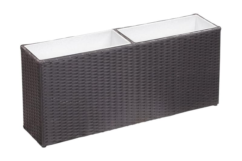 Odlingslåda upphöjd med 2 krukor 90x20x40 cm konstrotting sv - Blomlåda - Övriga trädgårdstillbehör
