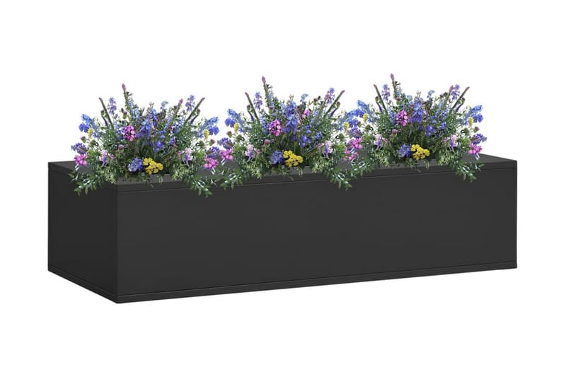 Blomlåda för kontor antracit 90x40x23 cm stål - Grå - Övriga trädgårdstillbehör - Blomlåda