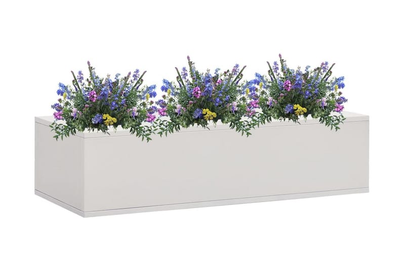 Blomlåda för kontor ljusgrå 90x40x23 cm stål - Grå - Övriga trädgårdstillbehör - Blomlåda