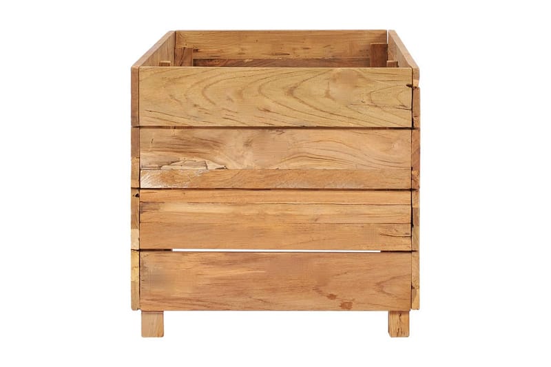 Blomlåda upphöjd 100x40x38 cm återvunnen teak och stål - Brun - Utemöbler - Övrigt utemöbler - Tillbehör - Övriga trädgårdstillbehör