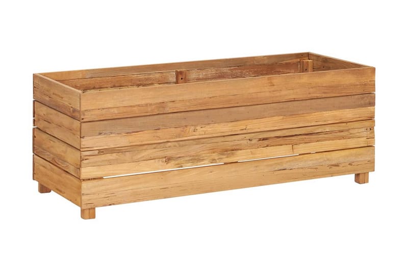 Blomlåda upphöjd 100x40x38 cm återvunnen teak och stål - Brun - Utemöbler - Övrigt utemöbler - Tillbehör - Övriga trädgårdstillbehör
