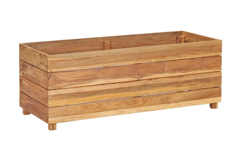 Blomlåda upphöjd 100x40x38 cm återvunnen teak och stål - Brun - Utemöbler - Övrigt utemöbler - Tillbehör - Övriga trädgårdstillbehör