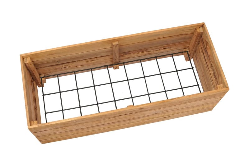 Blomlåda upphöjd 100x40x38 cm återvunnen teak och stål - Brun - Utemöbler - Övrigt utemöbler - Tillbehör - Övriga trädgårdstillbehör